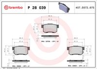 BREMBO P28039 - Juego de pastillas de freno - PRIME LINE