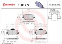 BREMBO P30070X - Juego de pastillas de freno - XTRA LINE