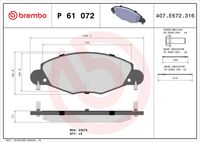 BREMBO P61072 - Juego de pastillas de freno - PRIME LINE