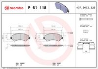 BREMBO P61118 - Juego de pastillas de freno - PRIME LINE