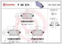 BREMBO P68074 - Juego de pastillas de freno - PRIME LINE
