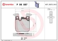 BREMBO P06087 - Juego de pastillas de freno - PRIME LINE