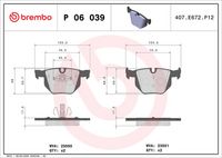 BREMBO P06039 - Juego de pastillas de freno - PRIME LINE