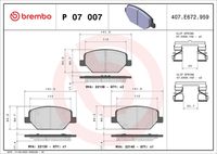 BREMBO P07007 - Juego de pastillas de freno - PRIME LINE
