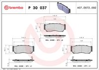 BREMBO P30037 - Juego de pastillas de freno - PRIME LINE