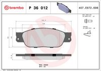 BREMBO P36012 - Juego de pastillas de freno - PRIME LINE
