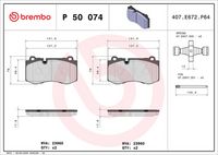 BREMBO P50074 - Juego de pastillas de freno - PRIME LINE