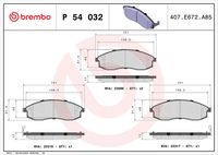 BREMBO P54032 - Juego de pastillas de freno - PRIME LINE