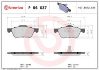 BREMBO P56037 - Juego de pastillas de freno - PRIME LINE