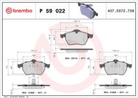 BREMBO P59022 - Juego de pastillas de freno - PRIME LINE