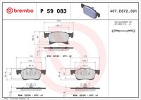 BREMBO P59083 - Juego de pastillas de freno - PRIME LINE