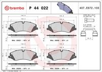 BREMBO P44022 - Juego de pastillas de freno - PRIME LINE