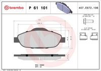 BREMBO P61101 - Juego de pastillas de freno - PRIME LINE