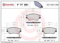 BREMBO P77001 - Juego de pastillas de freno - PRIME LINE