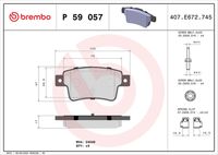 BREMBO P59057 - Juego de pastillas de freno - PRIME LINE
