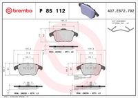 BREMBO P 85 112 - Juego de pastillas de freno