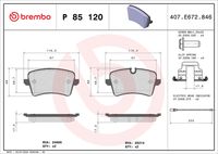 BREMBO P85120 - Juego de pastillas de freno - PRIME LINE