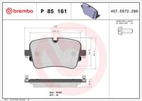 BREMBO P 85 161 - Juego de pastillas de freno