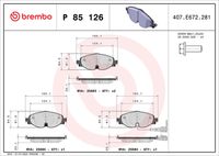 BREMBO P85126X - Juego de pastillas de freno - XTRA LINE