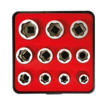 TOOLHUB 9533 - JUEGO VASOS 3/8" PARA QUITAR TUERCAS DANADAS 11 PZS