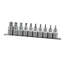 TOOLHUB 9775 - JUEGO PUNTAS TORX EN VASO CORTO 1/2, 10 PZS, T20 - T70