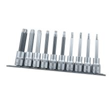 TOOLHUB 9776 - JUEGO PUNTAS TORX EN VASO LARGO 1/2, 10 PZS, T20 - T70