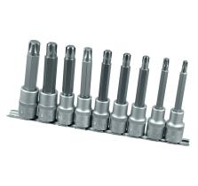 TOOLHUB 9783 - JUEGO PUNTAS RIBE EN VASO LARGO 1/2, 9 PZS, M6 - M14