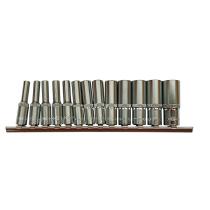 TOOLHUB 10450 - JUEGO VASOS LARGOS - 1/4" DR. 6 CARAS, 13PZS