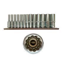 TOOLHUB 10452 - JUEGO VASOS LARGOS - 1/4" DR. 12 CARAS, 13PZS