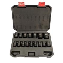 TOOLHUB 11308 - JUEGO VASOS DE IMPACTO CORTOS 1/2"DR. 6 CARAS 16PZS.