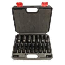 TOOLHUB 11309 - JUEGO VASOS DE IMPACTO LARGOS 1/2"DR. 6 CARAS 16PZS.