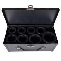 TOOLHUB 11314 - JUEGO VASOS IMPACTO CORTOS 1"DR. 6 CARAS 8PZS.