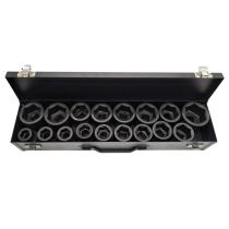 TOOLHUB 11312 - JUEGO VASOS IMPACTO CORTOS 3/4"DR. 6 CARAS 17PZS.
