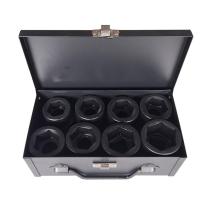 TOOLHUB 11313 - JUEGO VASOS IMPACTO CORTOS 1"DR. 6 CARAS 8PZS.