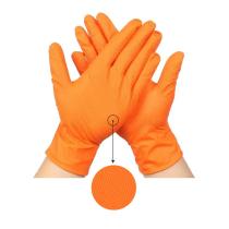 TOOLHUB 11360 - GUANTES DE NITRILO NARANJA DIAMANTADOS - CAJA 100 UDS.